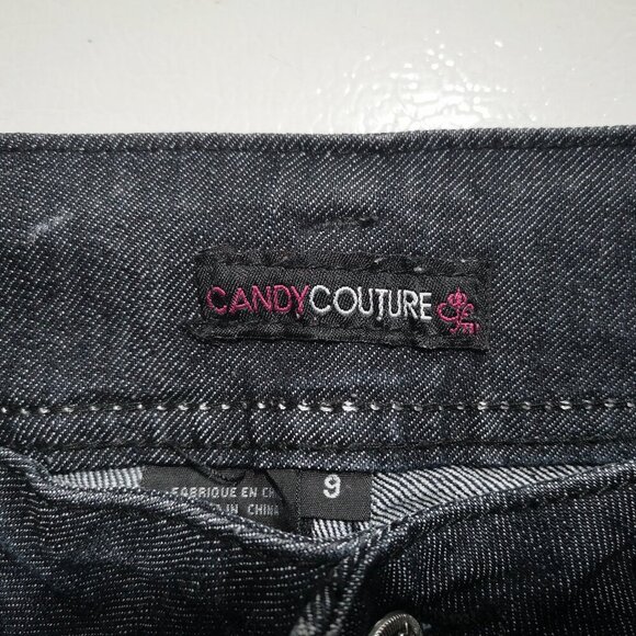 Candy Couture Ladies Size 9 Dark Wash Straight Legs Blue Jeans - Picture 3 of 14